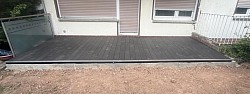 Fertige Terrasse aus WPC-Terrassendielen